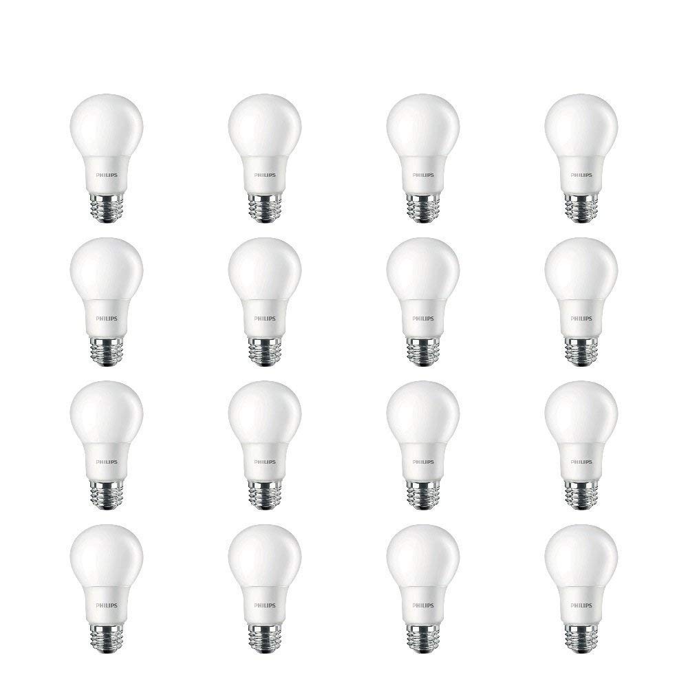 Philips LED Basic Frosted Non-Dimmable A19 Light Bulb - EyeComfort Technology - 800 Lumen - Soft White (2700K) - 10W=60W - E26 Base - Old Version - Indoor - 16-Pack