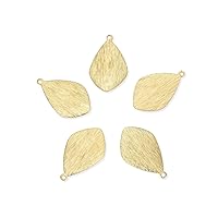 100pcs Adabele Brushed Raw Brass Leaf Component Earring Findings 26mm (1.02 inch) Pendant No Plated/Coated for Jewelry Craft Making CF-B4