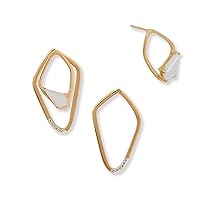 14k Gold Plated 925 Sterling Silver Celestial Moonstone and White Topaz Kite Earrings 1mm White Topaz Accents Jewelry for Women