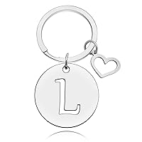 Baipilu Initial Alphabet Letter A-Z Keychain for Women Men Purse Handbags Metal Alphabet Initial Letter Pendant Keyring Gift