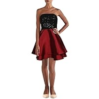 Speechless Womens Juniors Floral Strapless Party Dress