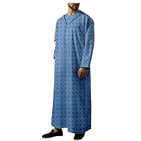 Men Kaftan Middle East Islamic Clothing, Single Breasted Loose Casual Style Jubba Thobe, Men's Muslim Jubba Thobe