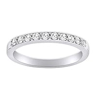 0.45 ct Ladies Round Cut Diamond Wedding Band Ring in Platinum