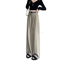 High-Waisted Wide-Leg Pants, Loose Slimming Straight-Leg Casual Floor-Length Trousers, Suit Pants for Women