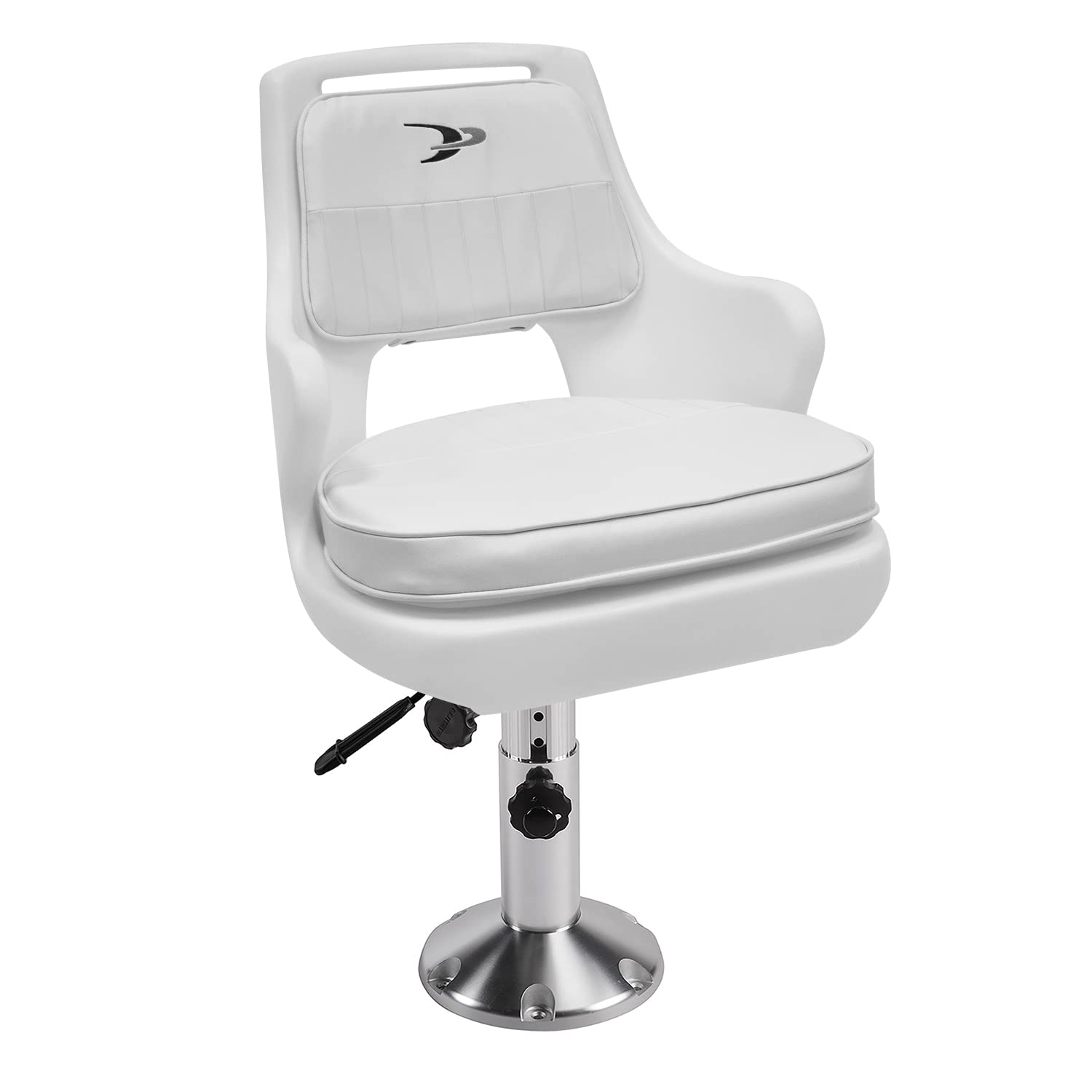 Wise 8WD015-6-710 Standard Pilot Chair with Adjustable Height Pedestal and Seat Slide,White