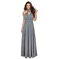Convertible Infinity Dress - Multi-Way Wrap Long Maxi for Bridesmaids, Wedding, Prom - Plus Size Elasticity Evening Gown M023