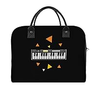 Music Keyboard Travel Tote Bag Large Capacity Laptop Bags Beach Handbag Lightweight Crossbody Shoulder Bags for Office