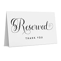 10 Pack Reserved Sign Tent Place Cards for Party Restaurant, Reserved Table Signs, Wedding Reserved Signs for Tables at Restaurants, Wedding Receptions, Churches. (Thank You)