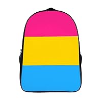 Pansexuality Pride Flag 16 Inch Backpack Adjustable Strap Daypack Double Shoulder Backpack Business Laptop Backpack for Hiking Travel