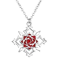 Anime Vampire Knight Rose Cross Yuki Silver Jewelry Accessories Choker Necklace Charm Pendant for Women and Men Best Souvenir - (Metal Color: Vampire Knight Rose)