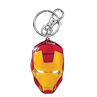 Marvel Iron Man Classic Face Color Pewter Keyring,Red, Yellow