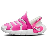 Nike Dynamo 2 EasyOn Little Kids' Shoes (FD0553-600, Laser Fuchsia/Summit White-White) Size 12