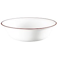Corelle Vitrelle Glass Dinnerware Set, Chip & Crack Resistant Triple Layer Glass, 4-PC Bowl, Crimson Trellis