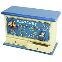Nautical Bowlines Wood Organizer with Drawers, Distressed Craft Box, 10-inch