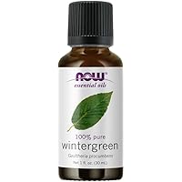 NOW Essential Oils, Wintergreen Oil, Stimulating Aromatherapy Scent, Steam Distilled, 100% Pure, Vegan, Child Resistant Cap, 1-Ounce