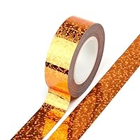 Syntego Solid Foil Holographic Glitter Effect Washi Tape Decorative Self Adhesive Masking Tape 15mm x 5m (Rose Gold)