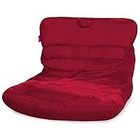 Posh Creations Structured Comfy Bean Bag Chair for Gaming, Reading, and Watching TV, Laguna Lounger, Microsuede - Red
