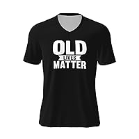 Old Lives Matter T-Shirts Mens Casual Football Jersey V-Neck Short Sleeve Shirts