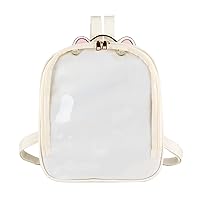 Oweisong Ita Bag Backpack Cat Anime Cosplay Casual Daypack Kawaii Candy Leather Satchel Clear Bag