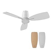 TALOYA 42inch Ceiling Fans with Lights and Remote Control, Quiet DC Motor, Double-Faced Blades, Modern Low Profile Ceiling Fan for Bedroom, Living Room, Dining Room, Office