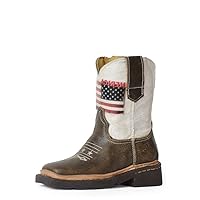 ROPER Toddler-Boys' America Strong Western Boot- Broad Square Toe Brown 7 D(M) US
