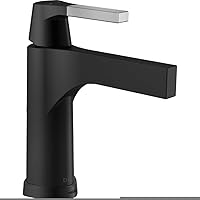 Delta Faucet 574T-CS-DST, Chrome/Matte Black Zura Single Handle Centerset Lavatory Faucet with Touch2O.xt Technology