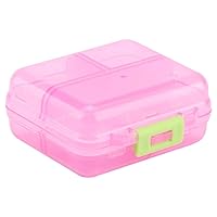 7 Grids Weekly Pill Box Portable Medicine Storage Box Foldable Drug Case Tablet Organizer for Travel (Pink)