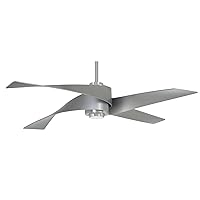 MINKA-AIRE F903L-BN/SL Artemis IV 64 Inch Ceiling Fan with LED Light and DC Motor in Brushed Nickel Finish and Silver Blades