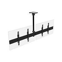 Monoprice 2x1 Menu Board Ceiling Mount for Screens Between 32in to 65in, Adjustable Tilt, Max Weight 66 Lbs Per Screen, VESA Patterns Up to 600x400, Steel Construction, Black - Commercial Series