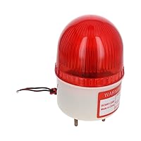 Othmro 1Pcs LTE-5051 24V 3W Warning Light, Industrial Signal Tower Lamp, Column LED Alarm Round Tower Light, Indicator Continuous Light, Plastic Electronic Parts Flashing for Workstations No Sound Red