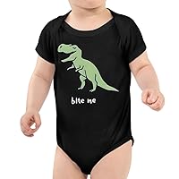 Bite Me Baby Onesie - Dinosaur Patterned Boy Gift - Dinosaur Motif Boy Present