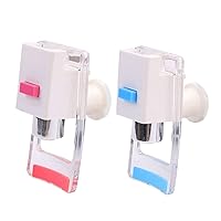 2 Pieces Water Dispenser Replacement Push Faucet with Two Water Valves and Child Safety Lock Cold and Hot Water Spigot Replacement Faucet Spout