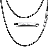PROSTEEL Waxed Rope Braided Leather Necklace Cord 16
