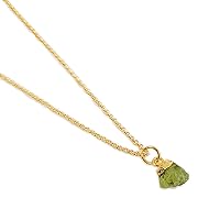 Natural Raw Peridot Necklace, Gold Plated Peridot Necklace, Peridot Jewelry, Birthstone Necklace, Raw Stone Necklace, Beautiful Necklace By CHARMSANDSPELLS, Green,Brass