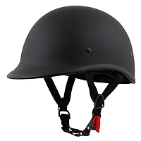 Milwaukee Helmets MPH9750DOT 'Polo Style' DOT Matte Black Motorcycle Half Face Helmet for Men and Women Biker - Medium