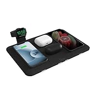 HALO Universal Wireless 4-in-1 Charging Mat with Apple Watch Holder, Intuitive Design Allows for Charging up to Five Devices at Once While Eliminating Cable Clutter, Black