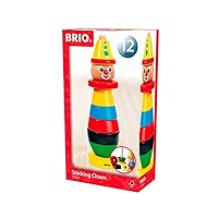 BRIO Infant & Toddler 30120 - Stacking Clown - 9 Piece Wood Stacking Toy for Kids Ages 1 and Up