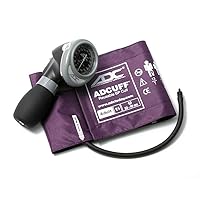 ADC - 703-11AV Diagnostix 703 Palm Style Aneroid Sphygmomanometer with Adcuff Nylon Blood Pressure Cuff, Adult, Purple