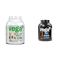 Organic All-in-One Vegan Protein Powder, Chocolate - Superfood Ingredients, Vitamins & Sport Premium Vegan Protein Powder Chocolate(45 Servings) 30g Plant Based Protein,5g BCAAs