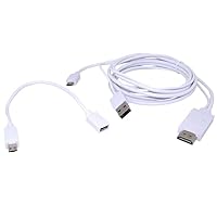 Outdoorshope White 1080P Micro USB MHL To HDMI HDTV Adapter AV TV Video Cable For Samsung Galaxy S3 i9300/ S4 i9500/ HTC