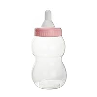 Jumbo Milk Bottle Coin Bank Baby Shower Plastic Container, 13-inch, Light Pink, Big Baby Bottle for Shower Game