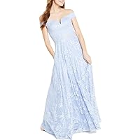 TLC Say Yes To The Prom Womens Juniors Lace Maxi Evening Dress Blue 11