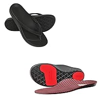 Arch Support Black Flip Flop and Insole for Foot Pain | Designed by Podiatrists_M8/W9
