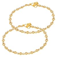 Frienemy Presents Diamond Studded Gold Anklet for Women/Girls #Frienemy-2121