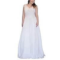 Women's Scoop Sleeveless Lace Beaded Vintage Wedding Dress Long Evening Dress