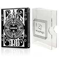 MilesMagic Dan and Dave Smoke & Mirrors V8 Playing Cards | Limited Standard Edition Deck | for Poker Games, Cardistry, Rare Collections | with Acrylic Transparent Storage Card Clip (Black)