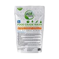 Fruit and Vegetable Wash Powder Washes up to 3000 LBS of Produce with Each 3LB Bag. Stand-Up Pouch Includes One 2-OZ Scoop. Perfect for Home or Commercial Veggie Wash Use