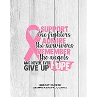 Support The Fighters Admire The Survivors Remember The Angels, Breast Cancer Chemotherapy Journal: Cancer Medical Treatment Cycle Record Book, Track ... Appointments Diary, Chemo Gift, Notebook