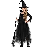 Enchanted Witch Costume Set - Toddler (3-4) - Deluxe Black Polyester, Satin & Lace - Unique & Adorable Outfit for Halloween & Magical Moments