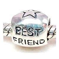 Best Friend with Star Barrel Style Charm Bead for Snake Chain Charm Bracelet